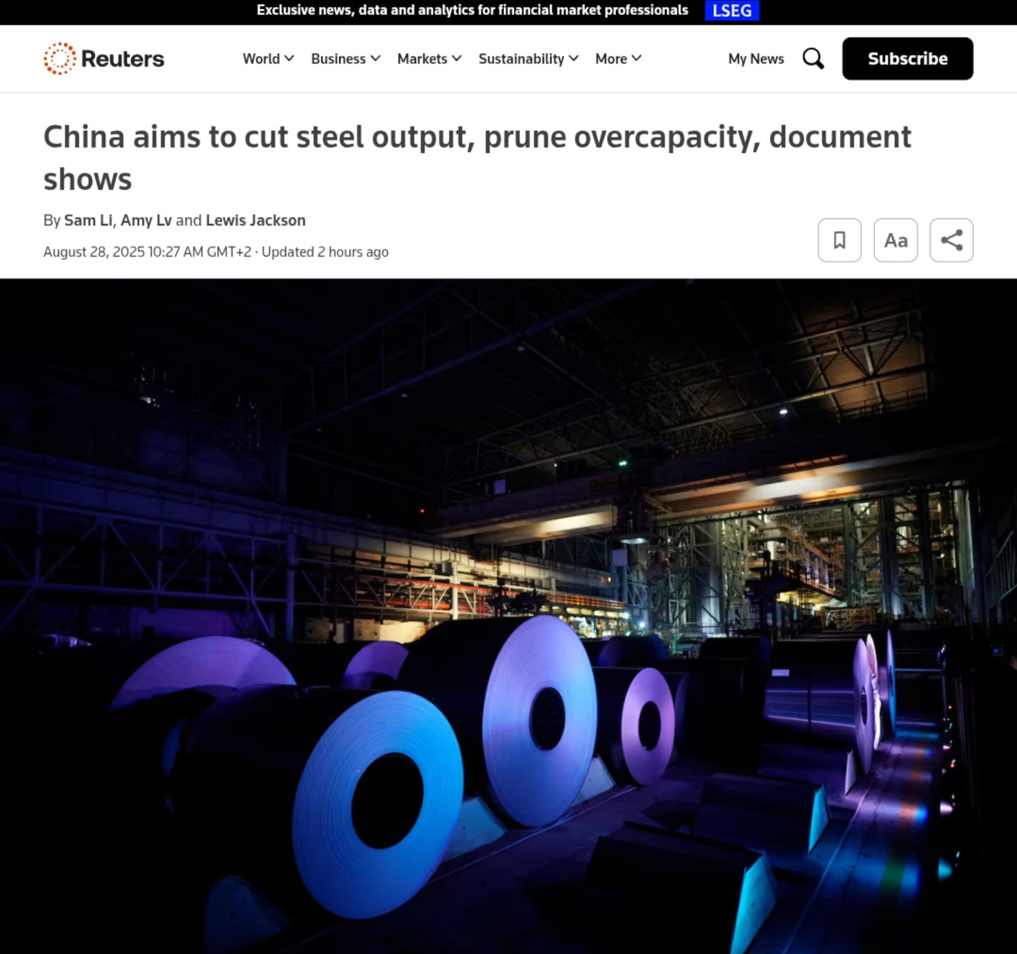 Featured image for: China to Slash Steel Production Amid Global Oversupply Crisis China to Slash Steel Production Amid Global Oversupply Crisis