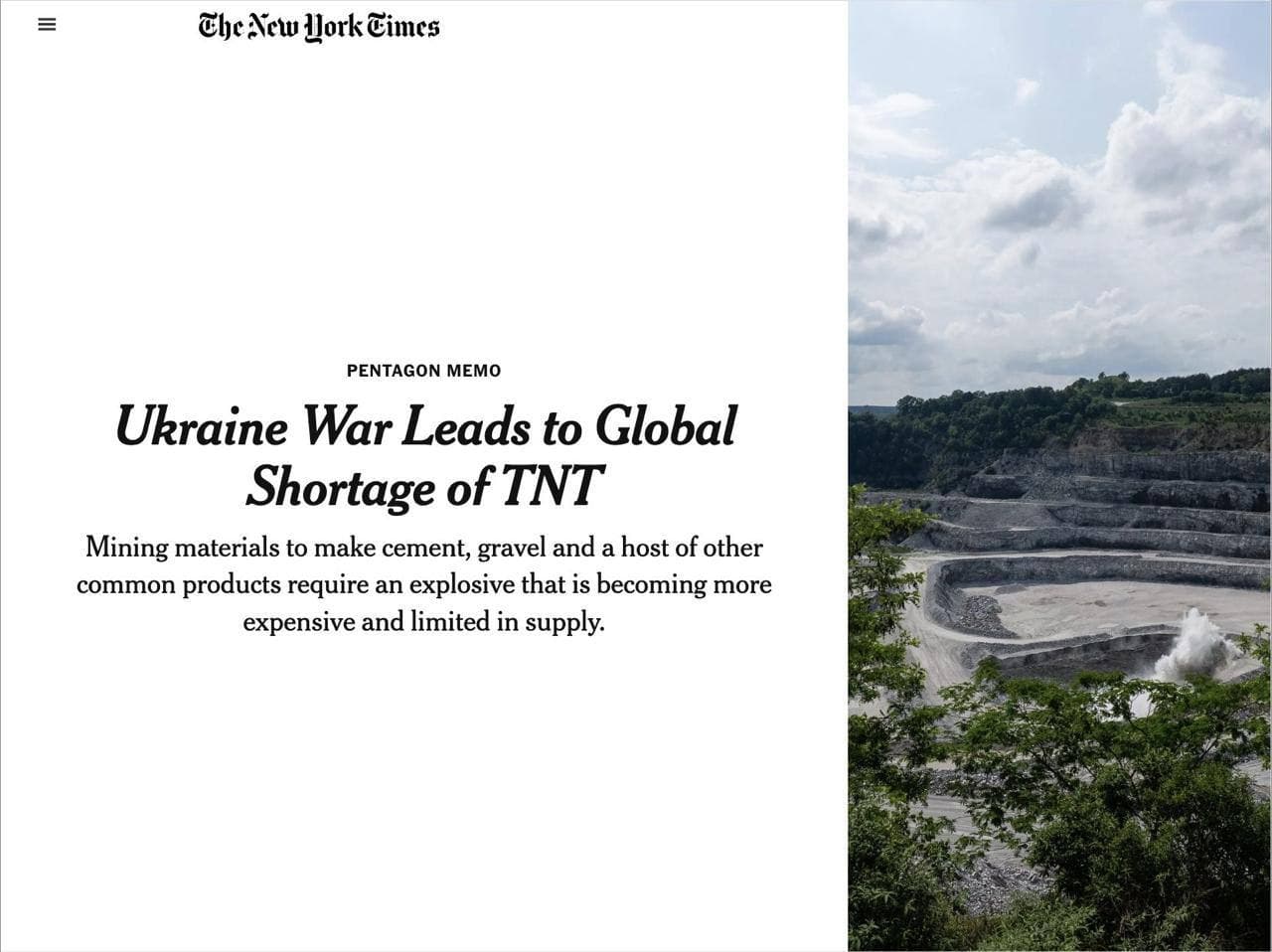 Featured image for: Ukraine Conflict Sparks Global TNT Shortage, U.S. Army Plans Delay Ukraine Conflict Sparks Global TNT Shortage, U.S. Army Plans Delay