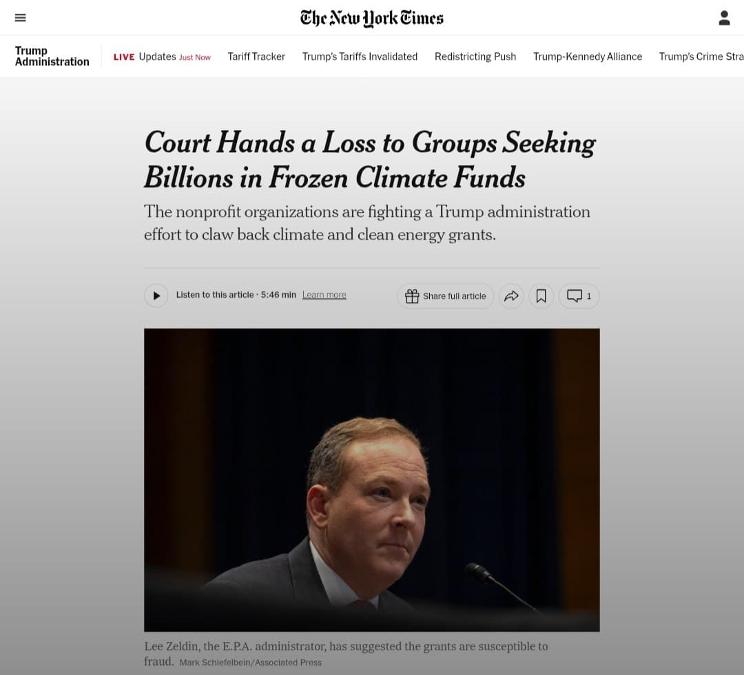 Featured image for: Appeals Court Upholds Freeze on $16 Billion Climate Grants Appeals Court Upholds Freeze on $16 Billion Climate Grants