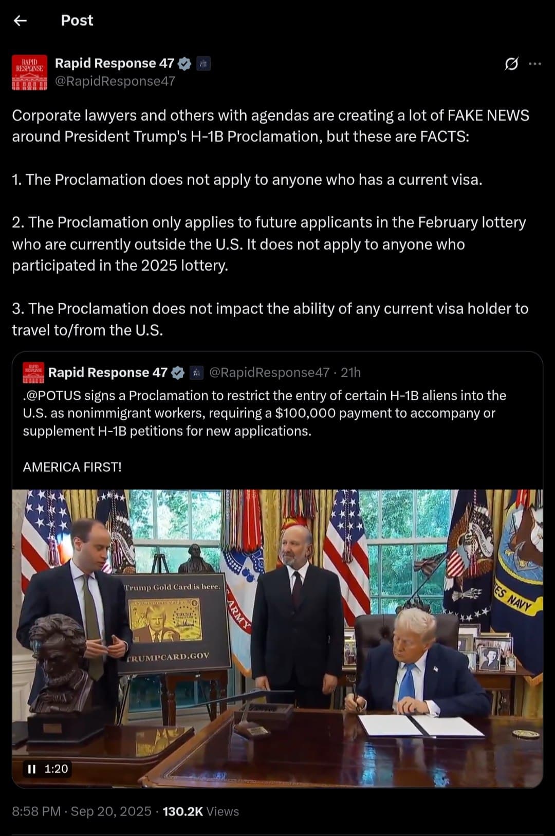 Featured image for: Trump's H-1B Proclamation applies only to future applicants outside U.S. Trump's H-1B Proclamation applies only to future applicants outside U.S.