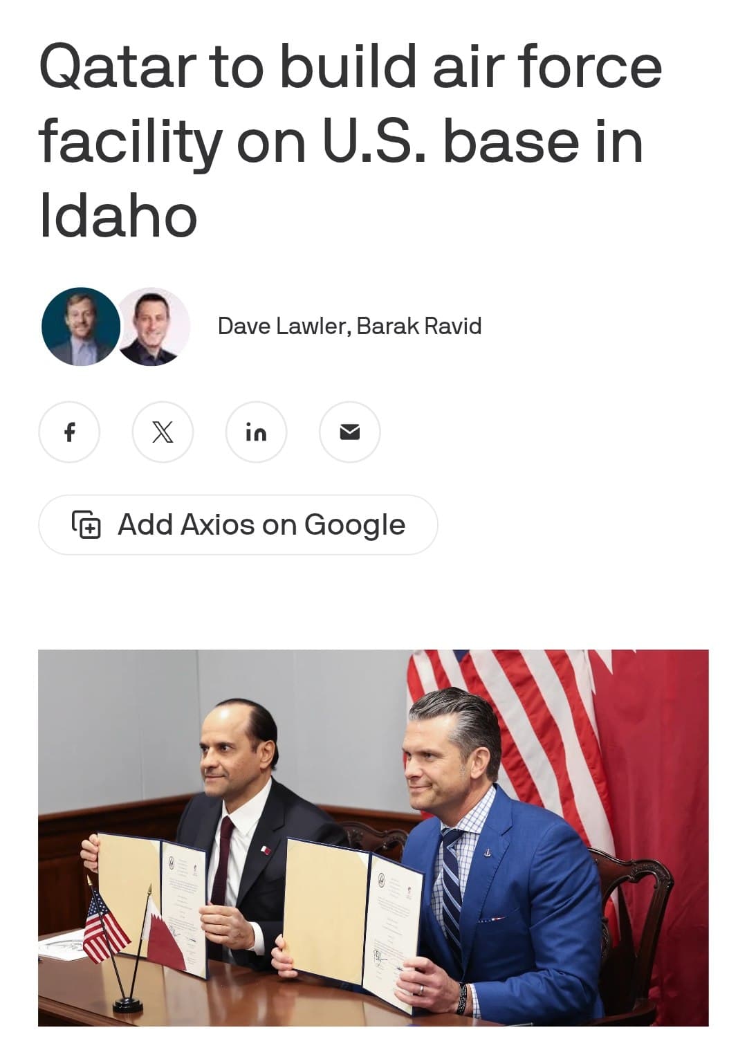 Featured image for: Qatar to build Emiri Air Force facility at Mountain Home Air Base Qatar to build Emiri Air Force facility at Mountain Home Air Base