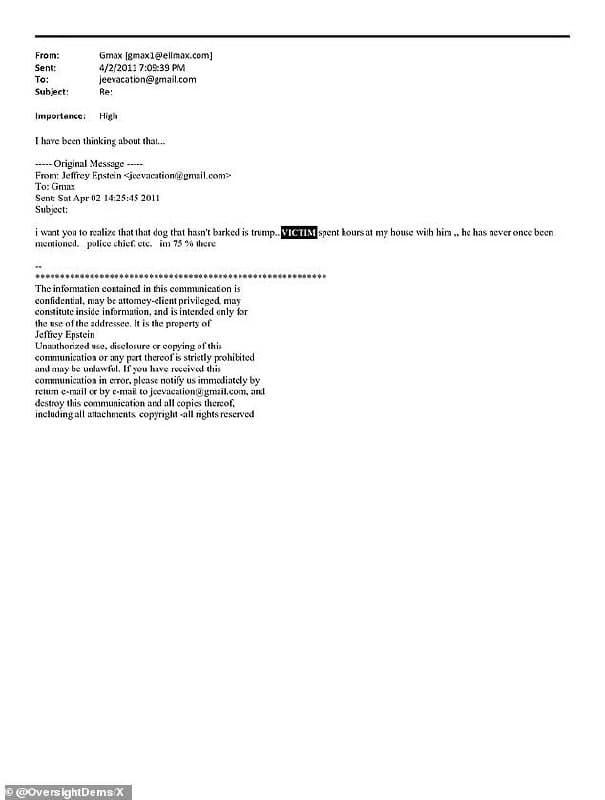 House Oversight Committee releases Epstein emails mentioning Trump