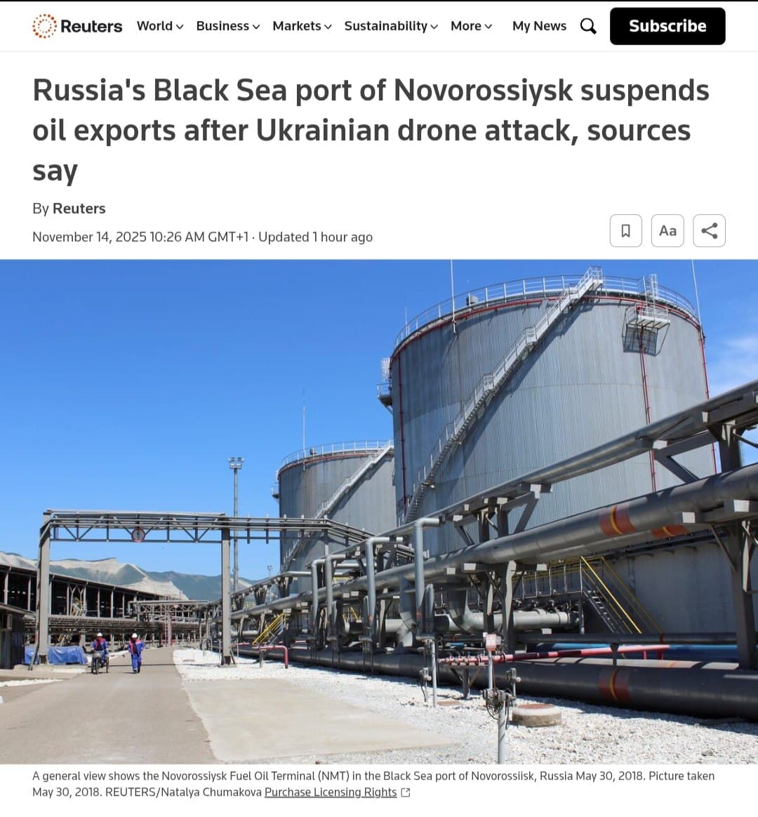 Russia's Novorossiysk port suspends oil exports after drone attack