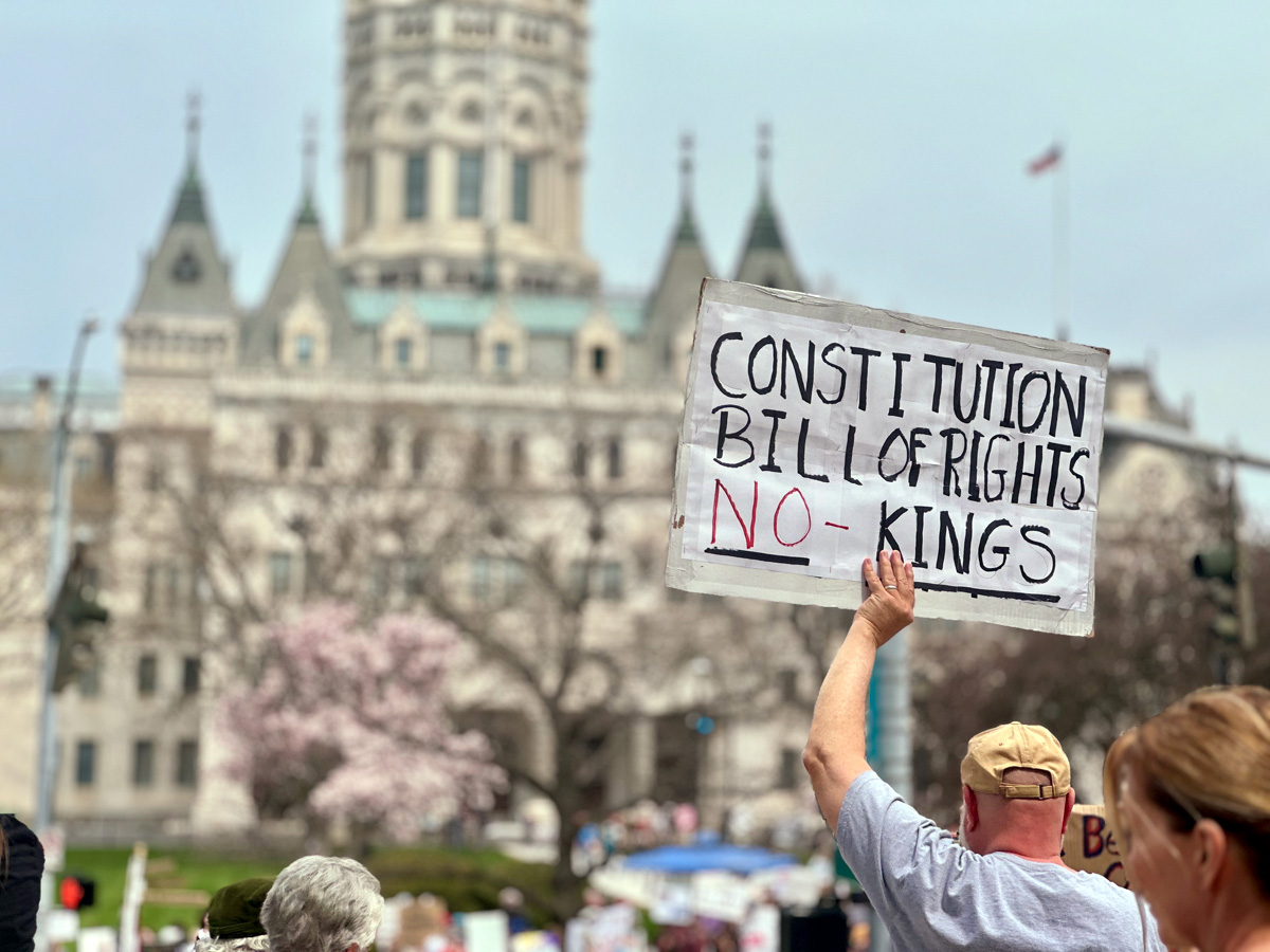 Average age of No Kings rally attendees was ~70, with high energy