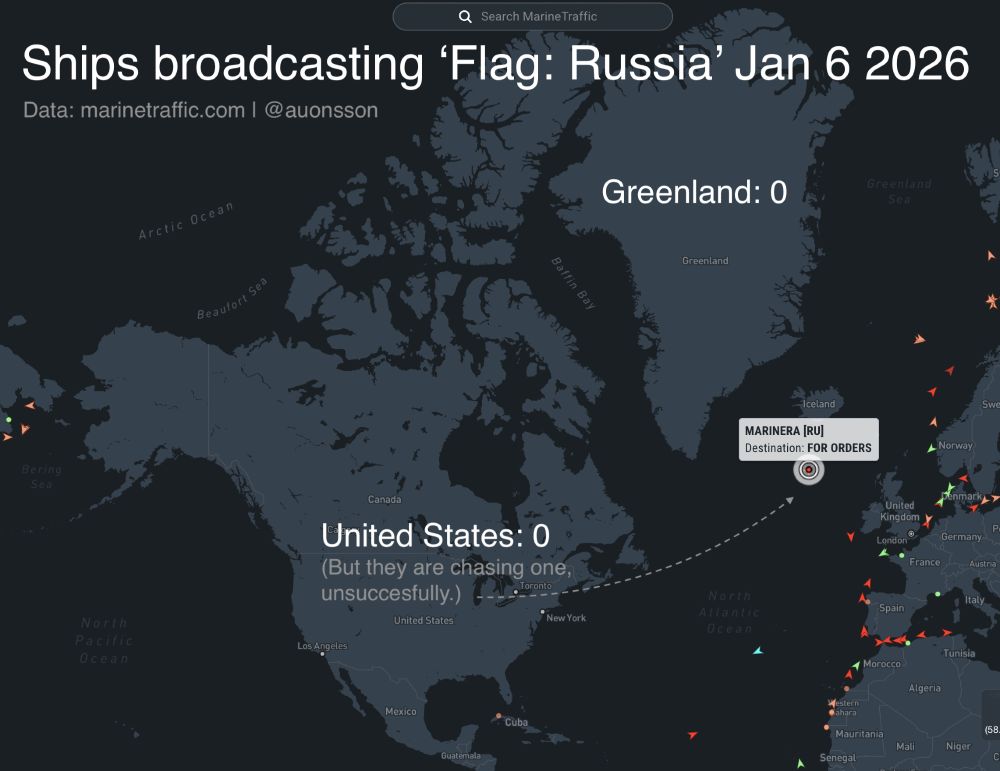 Image for US waters have 8 Chinese vessels and 0 Russian vessels, none in Greenland