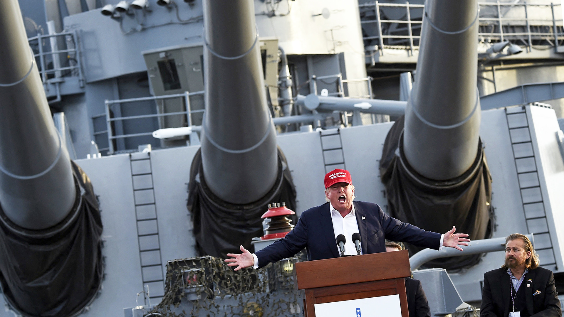Image for President Trump announces new class of large warships called
