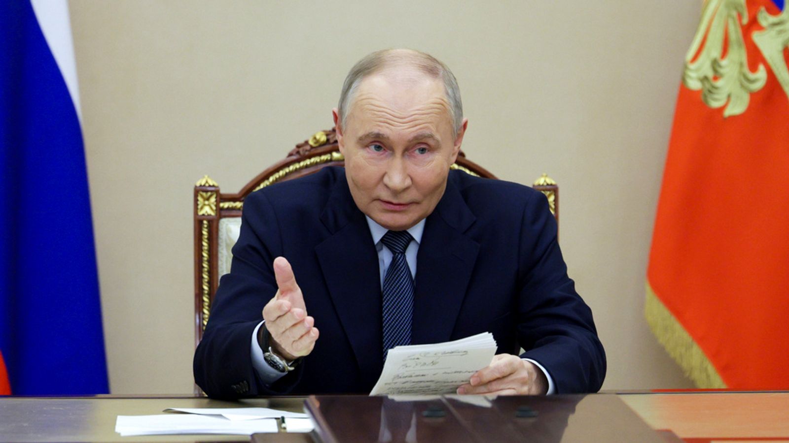 Putin says Russia will retaliate against the militarization of Europe