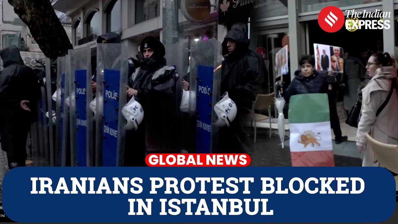 Image for Istanbul police block Iranian opposition protesters near consulate
