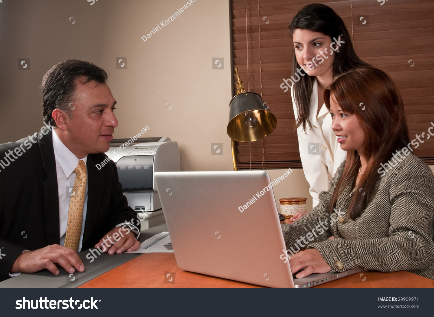 Small Business Owners Meeting Office Interview Stock Photo ...