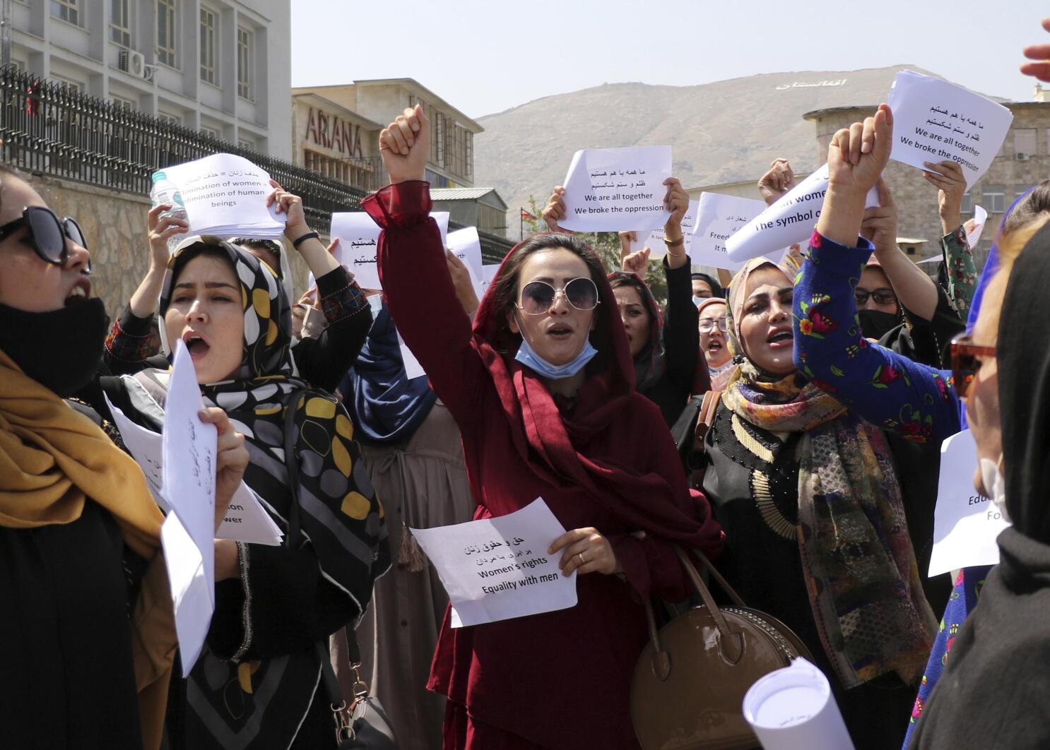 Afghan women demand rights as Taliban seek recognition | AP News