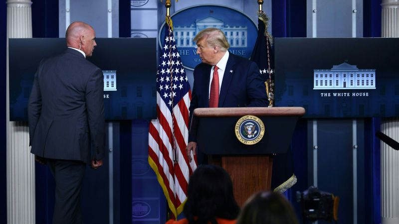 After shooting near the White House Trump briefly leaves press briefing ...