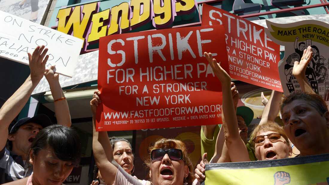 Fast-Food Strikers Demand A 'Living Wage' : The Salt : NPR