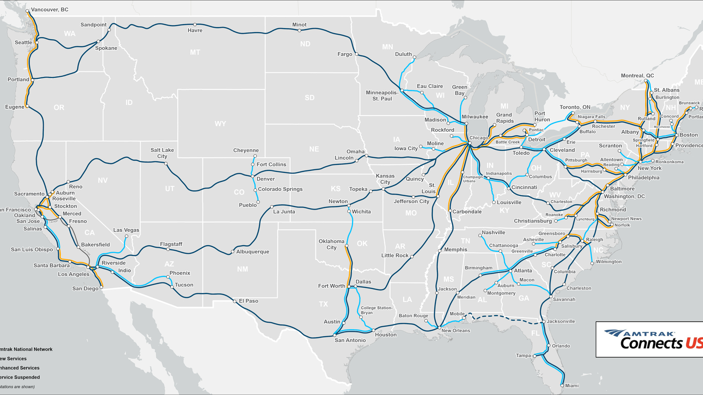 Amtrak's 2035 Map Has People Talking About The Future Of U.S. Train ...