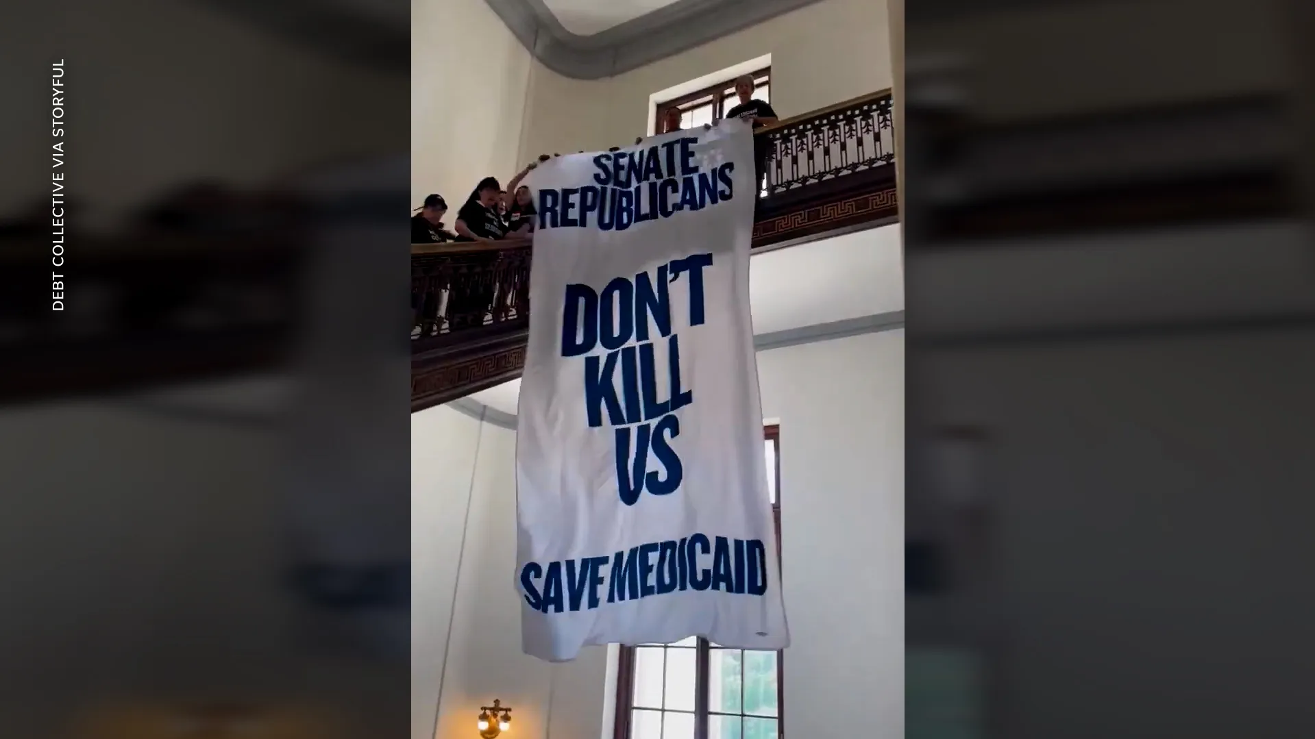Capitol Police pull banner from 'big, beautiful bill' protesters