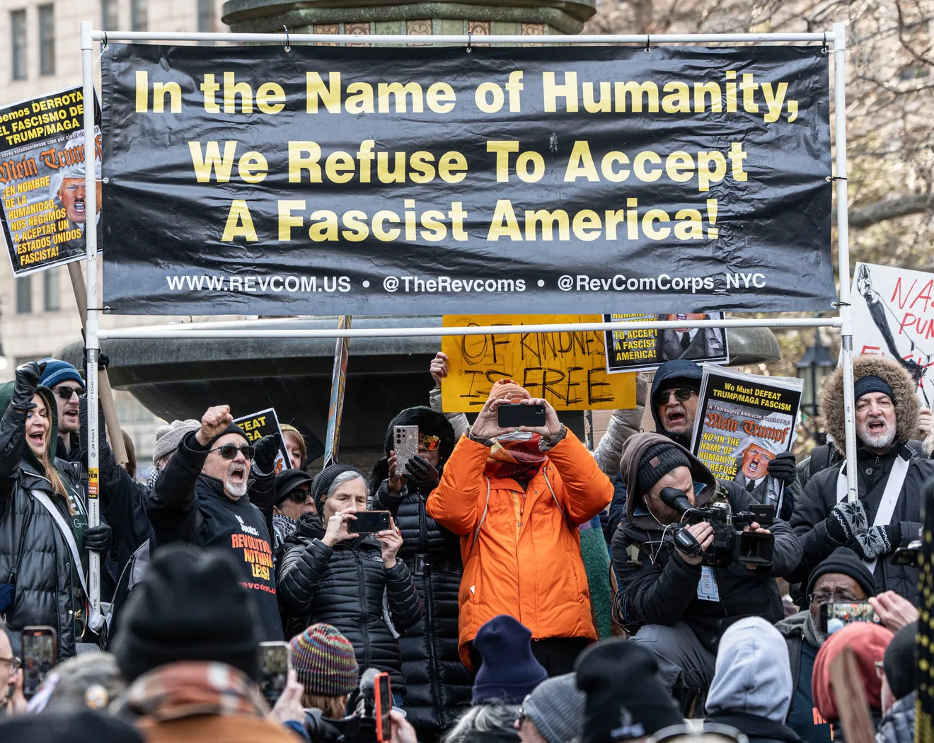 See NYC protest against Trump, Elon Musk outside Schumer's office