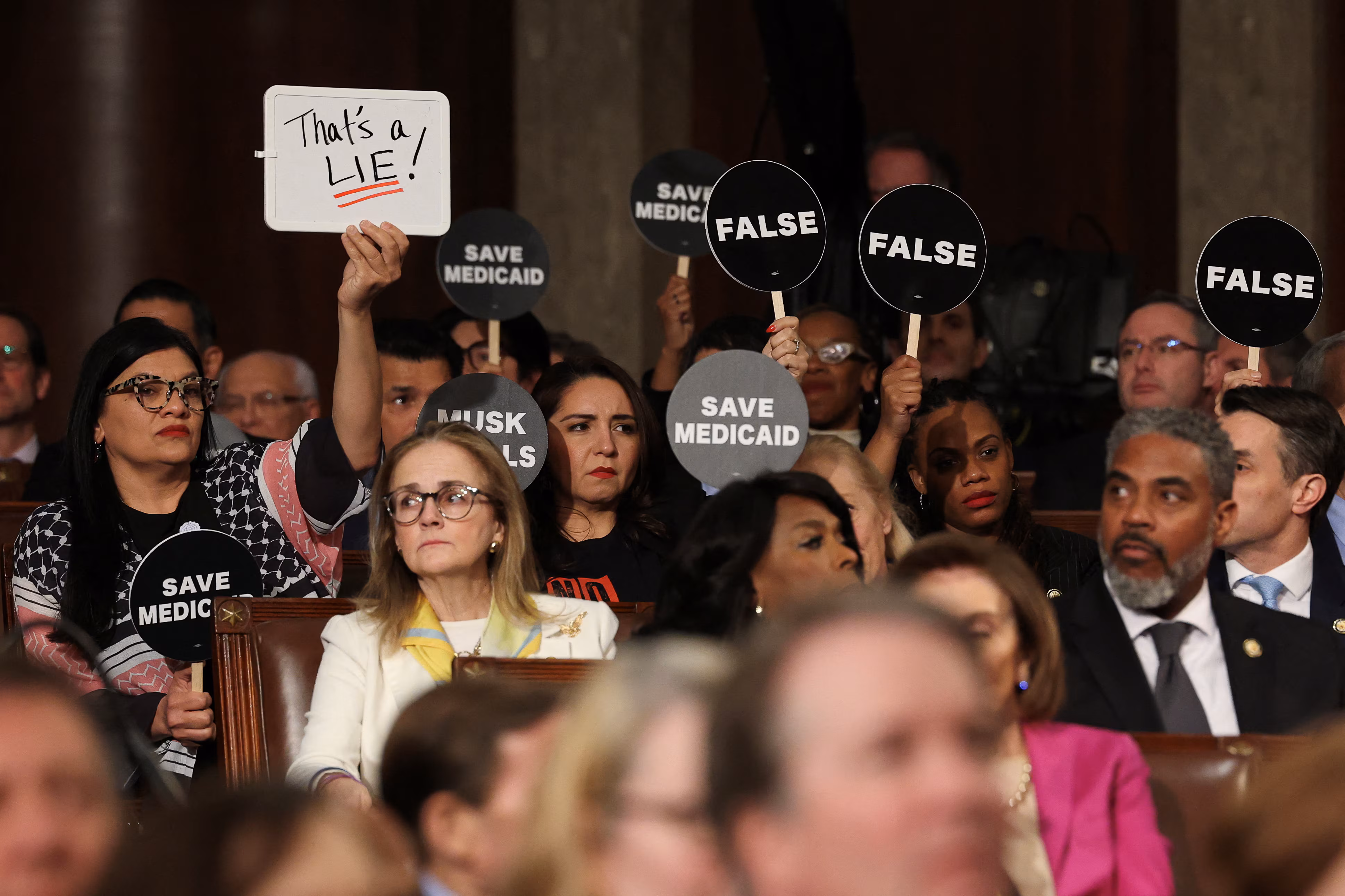 Democrats protest Trump's speech to Congress with disruption ...