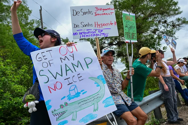 'Alligator Alcatraz' protests erupt over immigration detention center