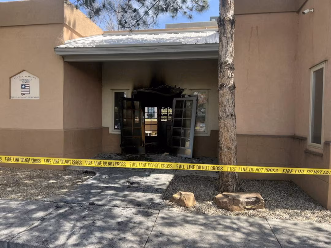 New Mexico Republican Party HQ set on fire, graffitied 'ICE ...