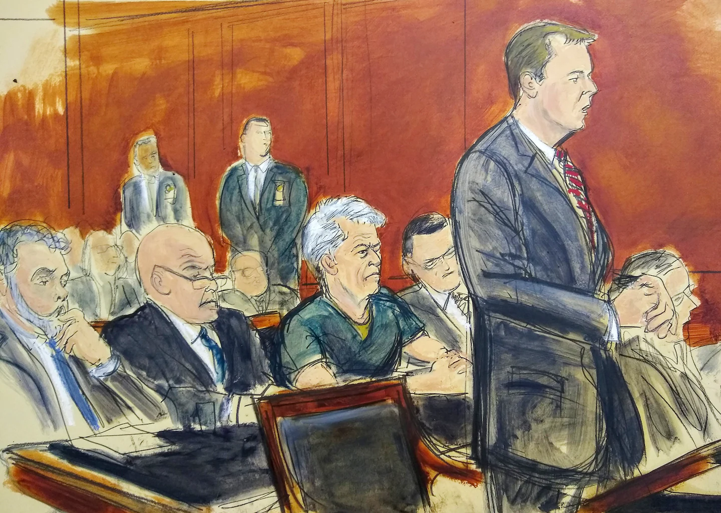 Jeffrey Epstein comes face to face with accusers at New Yo…