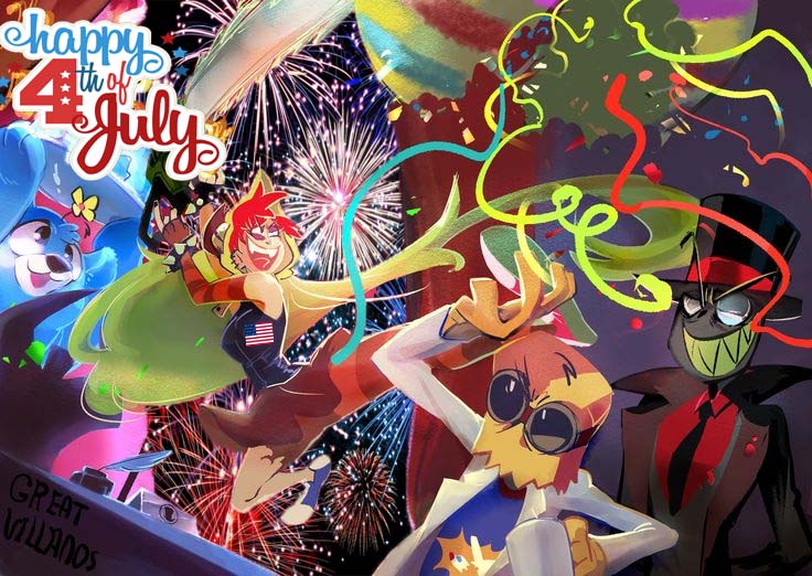 Happy's Fourth of July - American Villainous by HidekiRider07, visual art