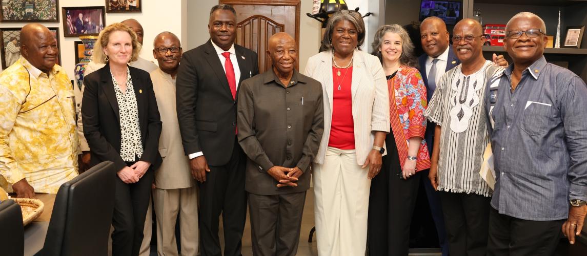 United States Inaugural Delegation Visits President Boakai ...