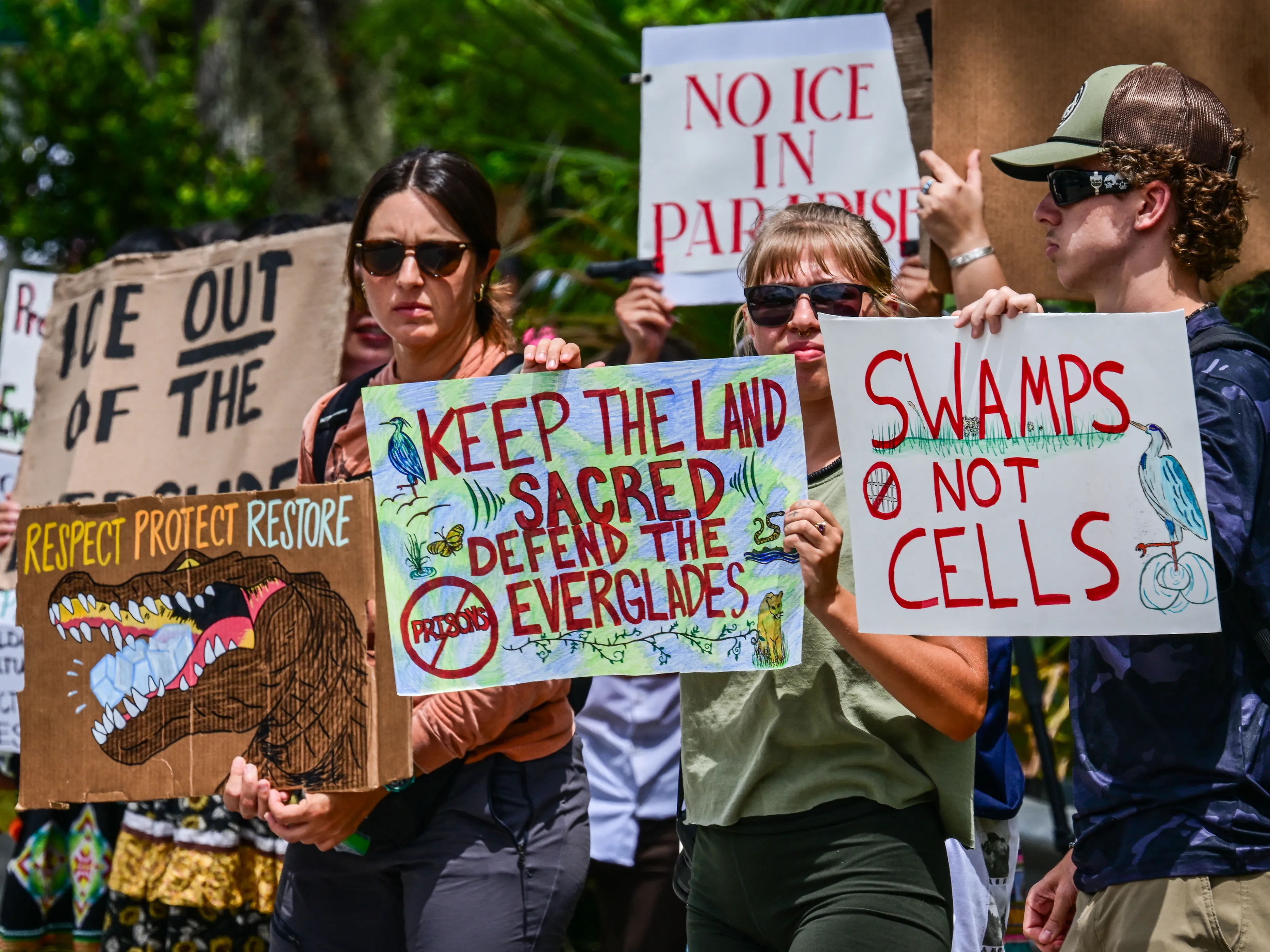 Alligator Alcatraz' protests erupt over immigration detention ...
