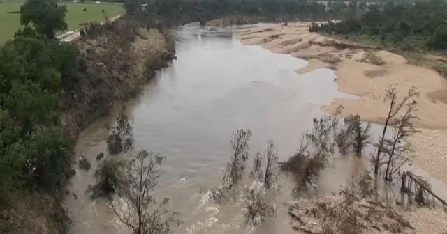 Drone's eye view of Texas flood damage