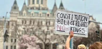 Average age of No Kings rally attendees was ~70, with high energy