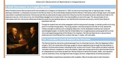 I support US Empire, Monroe Doctrine, and Hemispheric Defense