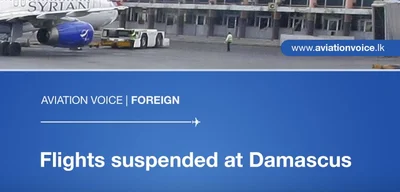 Syrian Aviation Authority Confirms Sounds Near Damascus Airport Were Not Related to Airport Operations