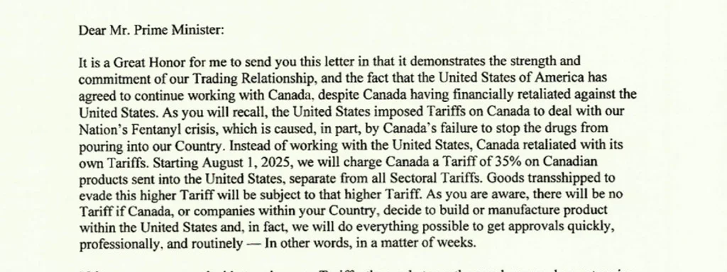Trump's 35 Percent Tariff Threats Will Devastate Canadian Workers and Communities