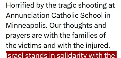 Israel Stands in Solidarity with U.S. After Catholic School Shooting