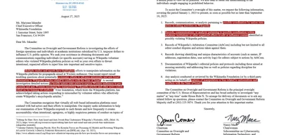 U.S. House Launches Probe Into Wikimedia for Anti-Israel Content