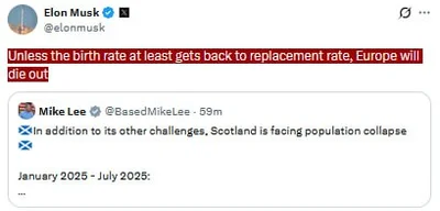 Musk Warns Europe Faces Decline Without Higher Birth Rates