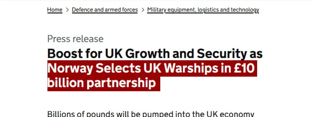 UK and Norway Forge Historic $10 Billion Deal for 13 Warships
