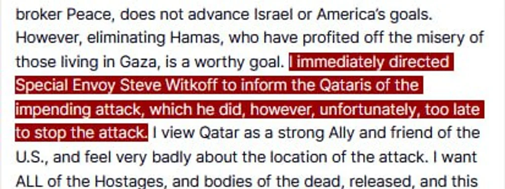 Featured image for: Trump Revises Statement: Witkoff’s Qatar Warning Came Too Late Trump Revises Statement: Witkoff’s Qatar Warning Came Too Late