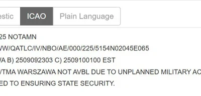Warsaw Airport Shuts Down Due to Unplanned Military Activity