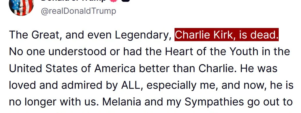 Featured image for: Trump Pays Tribute: "Charlie Kirk is Dead... We Love You! Trump Pays Tribute: "Charlie Kirk is Dead... We Love You!