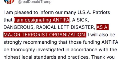 Trump designates ANTIFA as a major terrorist organization