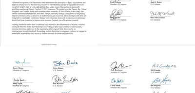 U.S. Congress members urge France, Canada, UK, and Australia to reject Palestinian state recognition