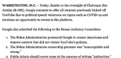 YouTube admits to censoring users during COVID and political issues