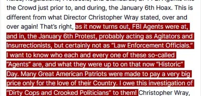 Trump claims 274 FBI agents acted as agitators on January 6th