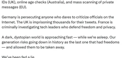 Telegram founder claims Germany is persecuting online critics