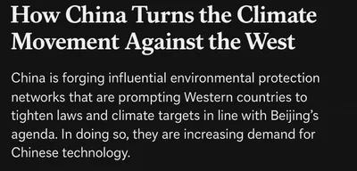 China influences Western countries to tighten environmental laws