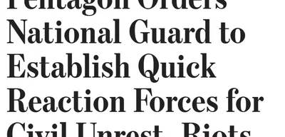Pentagon orders National Guard to create quick reaction forces by January