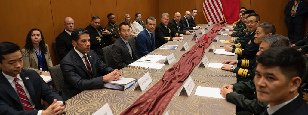 Featured image for: Hegseth meets with China's Minister of National Defense Admiral Dong Juna Hegseth meets with China's Minister of National Defense Admiral Dong Juna