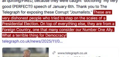 Trump accuses BBC of doctoring his Jan 6th speech, calls it a threat to democracy