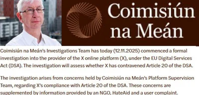 Ireland's media regulator launches investigation into X for EU law breaches