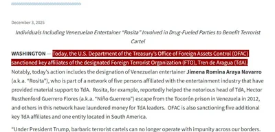 Trump's Treasury Department imposes new sanctions on Venezuela's Tren de Aragua
