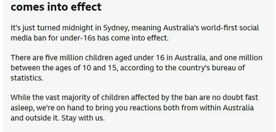Australia's social media ban for under-16s comes into effect